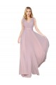 Best Soft Chiffon V-Back Long V-Neck Primrose A-Line Formal Evening Dress