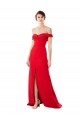 Best Stretch Crepe Long Off the Shoulder A-Line Evening Dress
