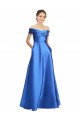 Best Satin Long Off the Shoulder A-Line Black Tie Evening Dress