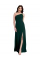 Best Stretch Crepe Open Back Long One Shoulder A-Line Formal Evening Dress