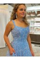 Best Velvet Sequin Court Train Scoop Neck A-Line Evening Dress