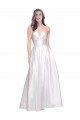 Best Stretch Satin Low Back Long Strapless A-Line Formal Evening Dress