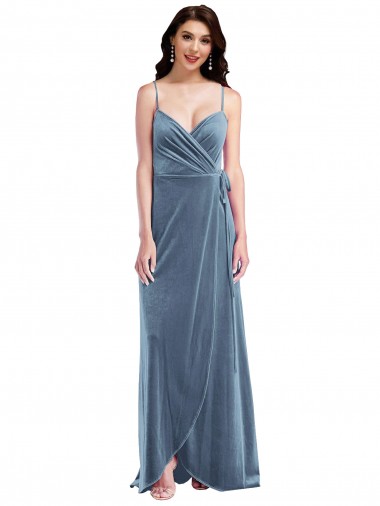 Best Stretch Velvet Low Back Long Sweetheart A-Line Semi Formal Evening Dress