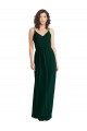 Best Soft Chiffon Low Back Long V-Neck A-Line Semi Formal Evening Dress