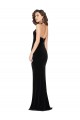 Best Stretch Velvet Low Back Long Halter Neck Sheath Semi Formal Evening Dress