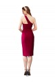Best Stretch Crepe Cocktail Length One Shoulder Sheath Formal Evening Dress