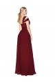 Best Soft Chiffon Long Sweetheart Burgundy A-Line Formal Evening Dress