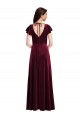 Best Stretch Velvet Long V-Neck A-Line Semi Formal Evening Dress