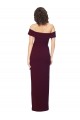 Best Stretch Crepe Low Back Long Off the Shoulder Sheath Formal Evening Dress