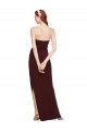 Best Stretch Crepe Long Strapless Sheath Formal Evening Dress