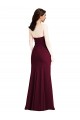 Best Stretch Crepe Long Strapless Burgundy Gold Trumpet Semi Formal Evening Dress