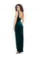 Best Stretch Velvet Low Back Long One Shoulder Sheath High Low Evening Dress