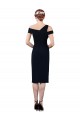 Best Stretch Crepe Cocktail Length Off the Shoulder Mermaid Formal Evening Dress