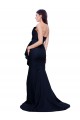 Best Stretch Crepe Low Back Sweep Train Strapless Sheath Semi Formal Evening Dress