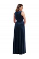 Best Stretch Velvet Long V-Neck Sheath Plus Size Formal Evening Dress