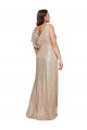Best Sequin Long V-Neck A-Line Black Tie Plus Size Evening Dress