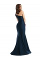 Best Silky Satin Long One Shoulder Light Sky Blue Mermaid Formal Evening Dress