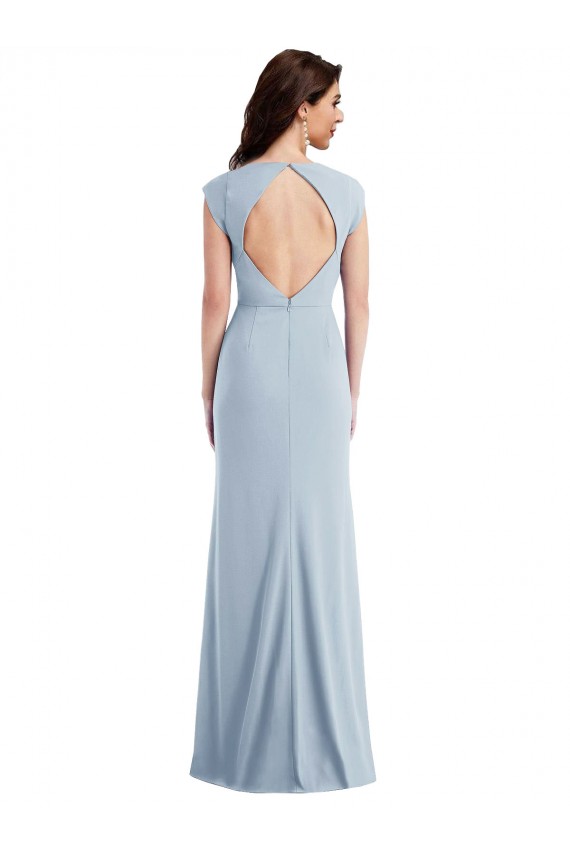Best Stretch Crepe Open Back Long Trumpet Formal Evening Dress