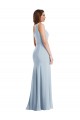 Best Stretch Crepe Long One Shoulder Light Sky Blue Trumpet Formal Evening Dress