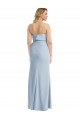 Best Stretch Crepe Low Back Long Strapless Light Sky Blue Trumpet Semi Formal Evening Dress