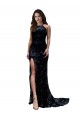 Best Lace Open Back Long High Neck Mermaid Black Tie Evening Dress
