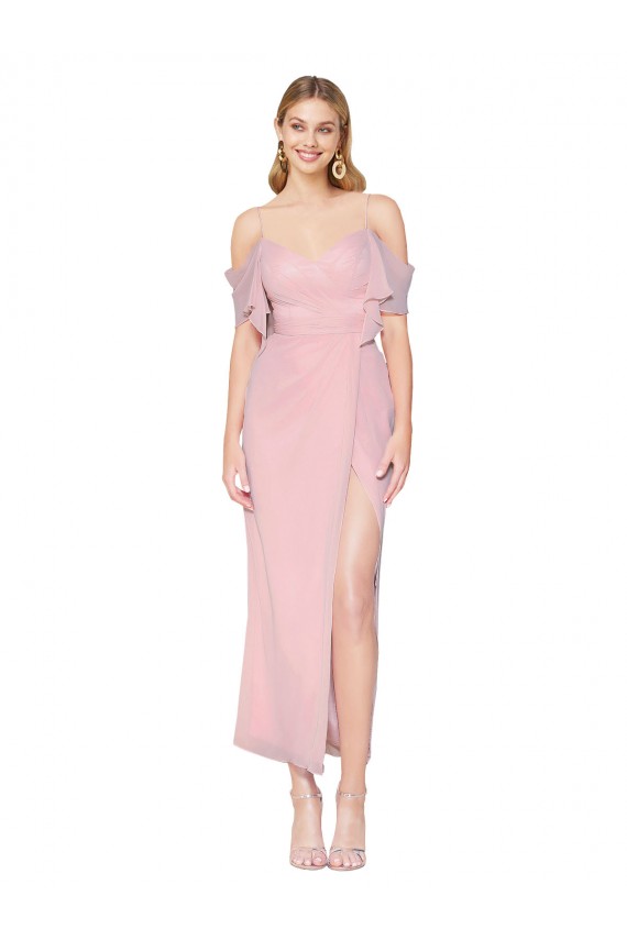 Best Soft Chiffon Knee Length Off the Shoulder Mermaid Formal Evening Dress