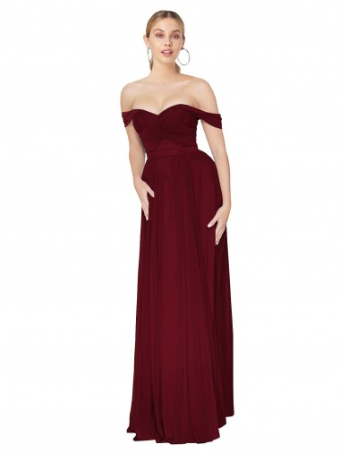 Best Soft Chiffon Long Off the Shoulder Mermaid Formal Dress