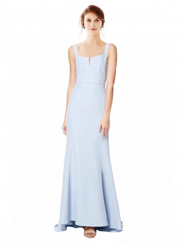 Best Stretch Crepe Long Spaghetti Straps Mermaid Formal Dress