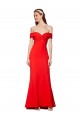 Best Stretch Crepe Long Off the Shoulder Red Mermaid Evening Dress