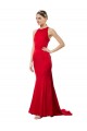 Best Stretch Crepe Open Back Long Halter Neck Mermaid Formal Evening Dress