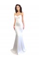 Best Stretch Crepe Low Back Long Sweetheart White Mermaid Formal Evening Dress