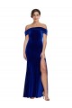 Best Stretch Velvet Long Off the Shoulder Mermaid Formal Evening Dress