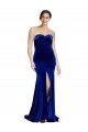Best Stretch Velvet Low Back Sweep Train Sweetheart Mermaid Formal Evening Dress