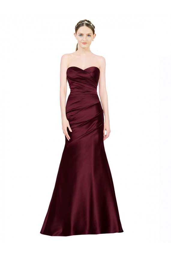 Best Satin Low Back Long Sweetheart Mermaid Formal Evening Dress