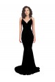 Best Spandex Open Back Long V-Neck Mermaid Formal Evening Dress