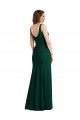 Best Stretch Crepe Long Square Neck Trumpet Semi Formal Evening Dress