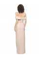 Best Stretch Crepe Low Back Long Off the Shoulder Nude Mermaid Formal Evening Dress
