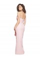 Best Stretch Crepe Low Back Long Strapless Pink Sheath Formal Dress