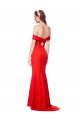 Best Stretch Crepe Long Off the Shoulder Red Mermaid Evening Dress