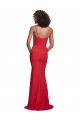 Best Stretch Crepe Long Spaghetti Straps Mermaid Evening Gown