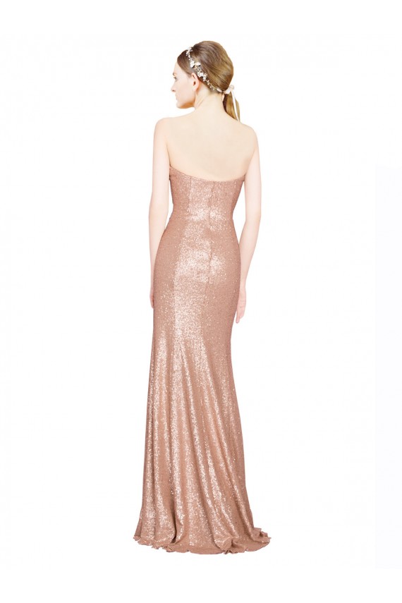 Best Sequin Low Back Long Sweetheart A-Line Formal Evening Dress