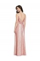Best Sequin Low Back Long V-Neck Sheath Formal Evening Dress