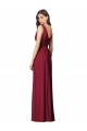 Best Soft Chiffon V-Back Long V-Neck Royal Blue A-Line Semi Formal Evening Dress