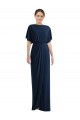 Best Spandex Open Back Long Bateau Neck Sheath Semi Formal Evening Dress