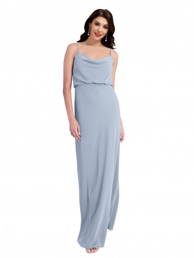 Best Stretch Crepe V-Back Long Spaghetti Straps Sheath Formal Evening Dress