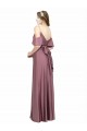 Best Silky Satin Low Back Long Off the Shoulder Sheath Formal Evening Dress