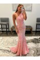 Best Velvet Sequin Sweep Train One Shoulder Sheath Evening Gowns