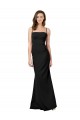 Best Stretch Crepe Open Back Long Spaghetti Straps Sheath Formal Evening Dress