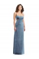 Best Stretch Velvet Low Back Long Square Neck Sheath Formal Evening Dress