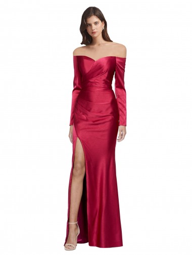 Best Stretch Satin Long Sweetheart Sheath Formal Evening Dress